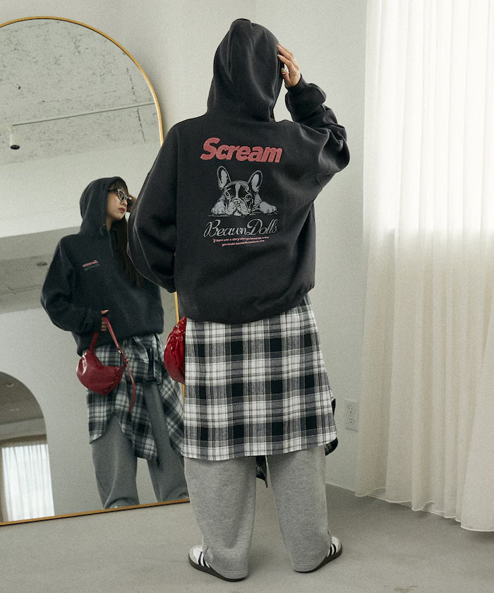Sagara Embroidery French Bulldog Fleece-Lined Hoodie Limited Edition