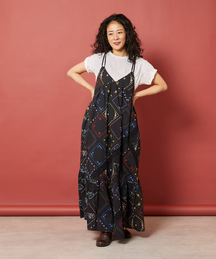 Flower Handkerchief Embroidered Camisole Dress