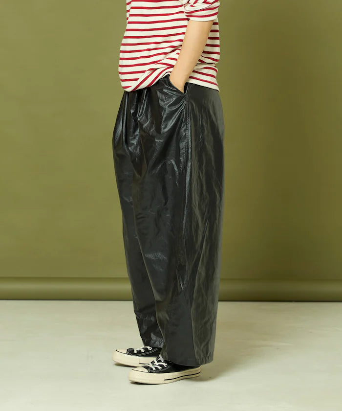 Leatherette Easy Tuck Pants