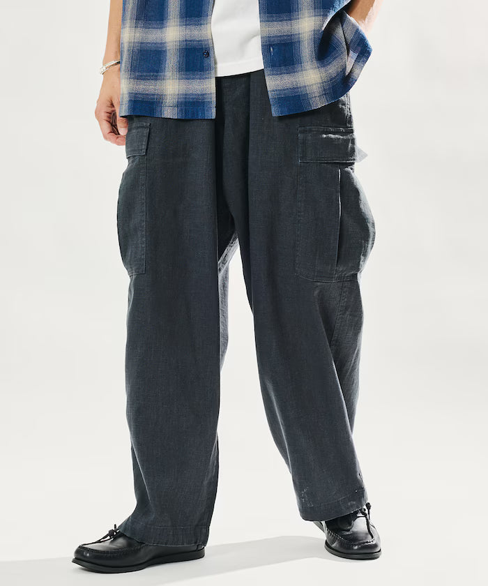 LINEN COTTON EASY CARGO PANTS 【Compatible with Set-Up】
