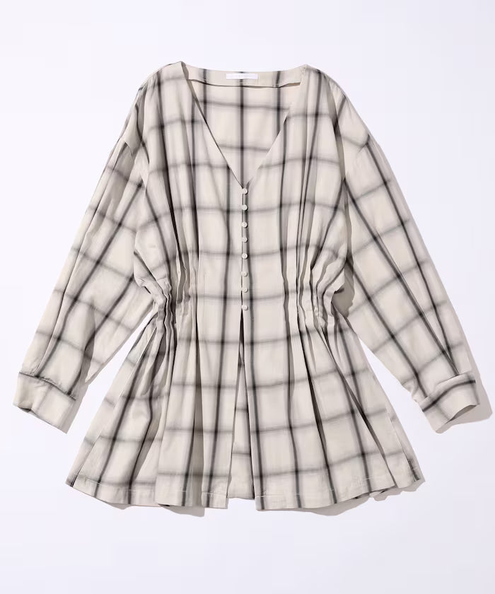 Ombre Check Tuck Shirt / Tunic