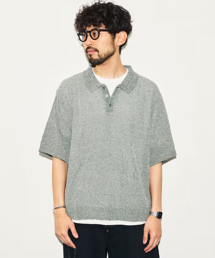 Dry Touch Boucle Yarn Knit Polo Shirt