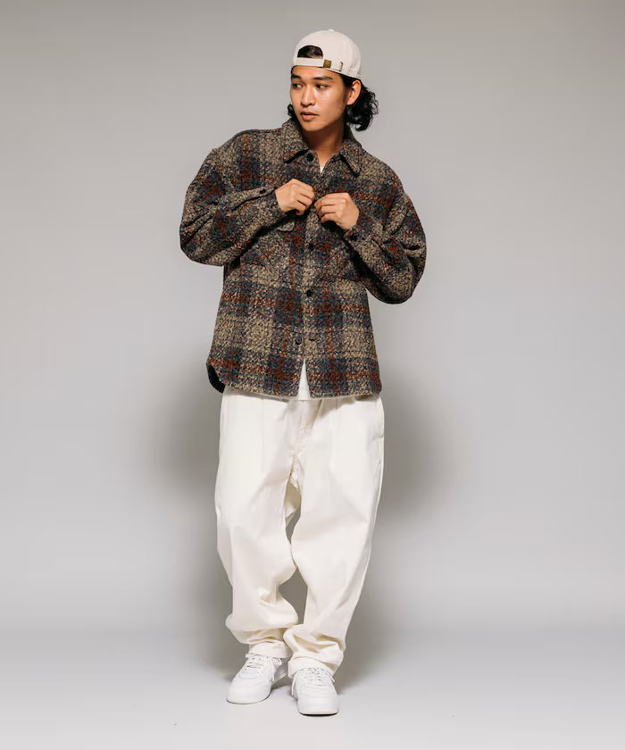 Poly Tweed CPO Check Shirt Jacket