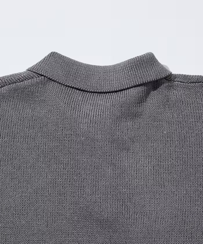 Sheer Knit Polo Shirt & Cotton T-Shirt Layered Set