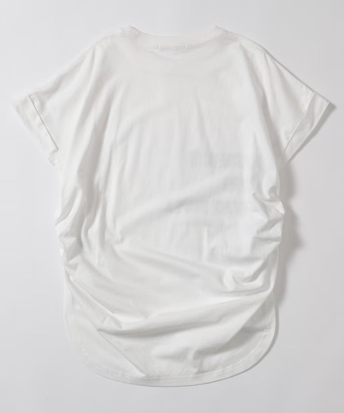 Organic Cotton Shirring Logo T-Shirt