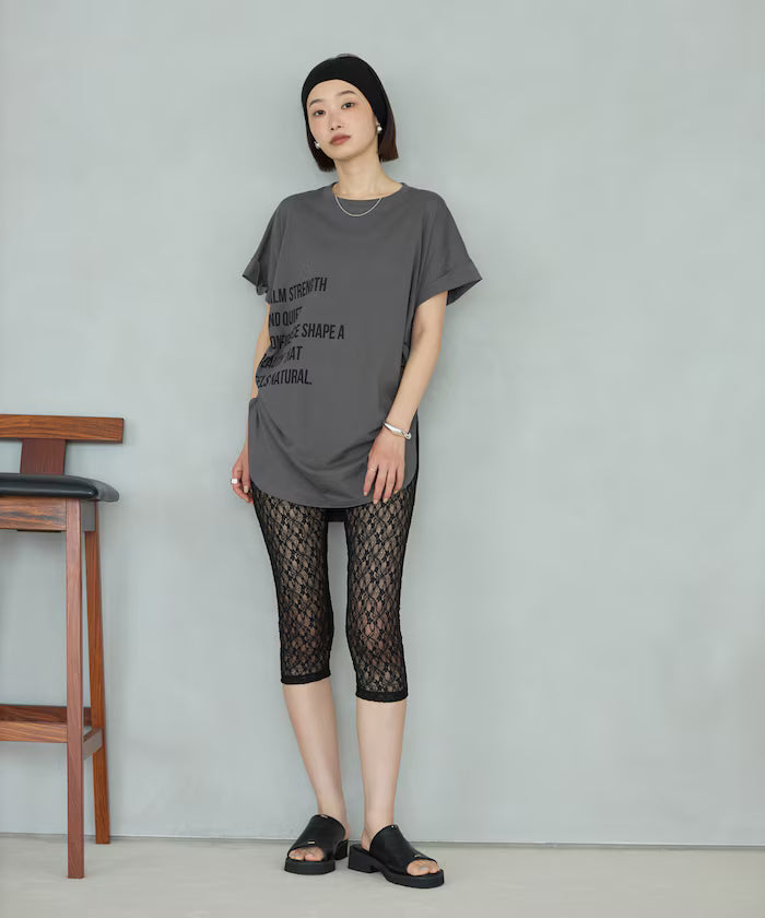 Organic Cotton Shirring Logo T-Shirt