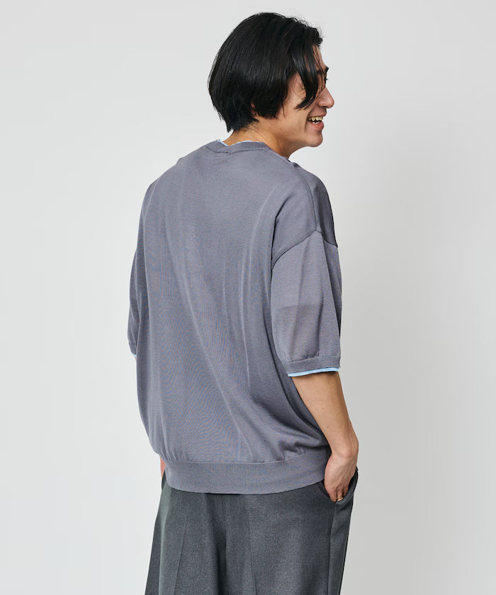 Limited Edition Relaxed Fit Color Block Henley Neck Knit