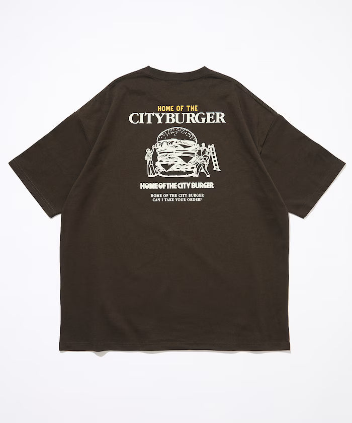 Big Silhouette Back Print Crew Neck T-Shirt / City Burger 【Limited Release】
