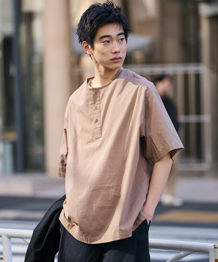 Relax Fit Relaxed Fit Henley Neck Pullover Shirt [Limited Edition]