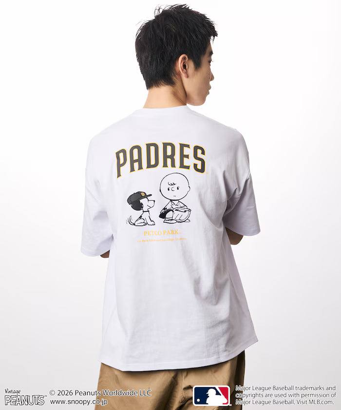 PEANUTS x MLB Exclusive Big Silhouette Back Print T-Shirt / PADRES 【Limited Edition】