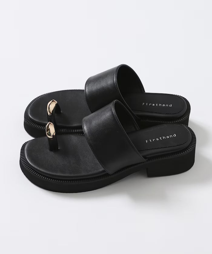 Metal Accent Thumb Loop Sandal