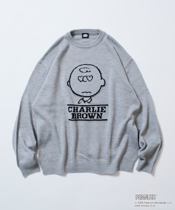 PEANUTS/Peanuts Exclusive Relaxed Fit Jacquard Crewneck Knit / Charlie Brown [Limited Edition]