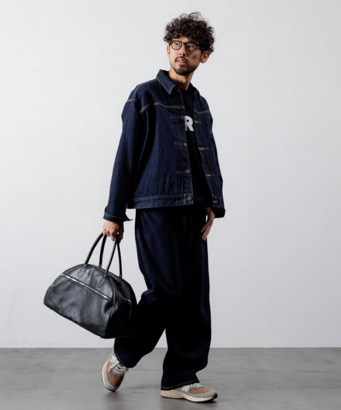Big Leather Boston bag / Leather Boston Bag / Cowhide / Water-repellent Leather