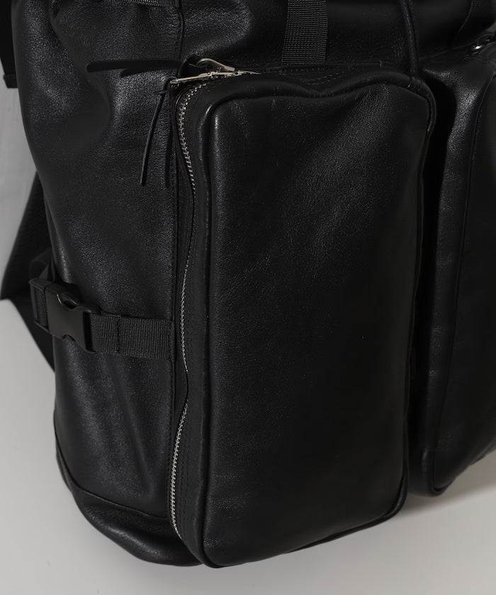 Leather Backpack L / Leather Backpack / Cowhide / Water-repellent Leather / with PC Sleeve