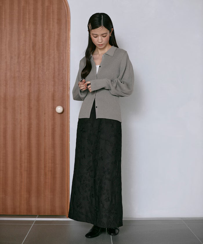 Flower Embroidery I-Line Easy Skirt