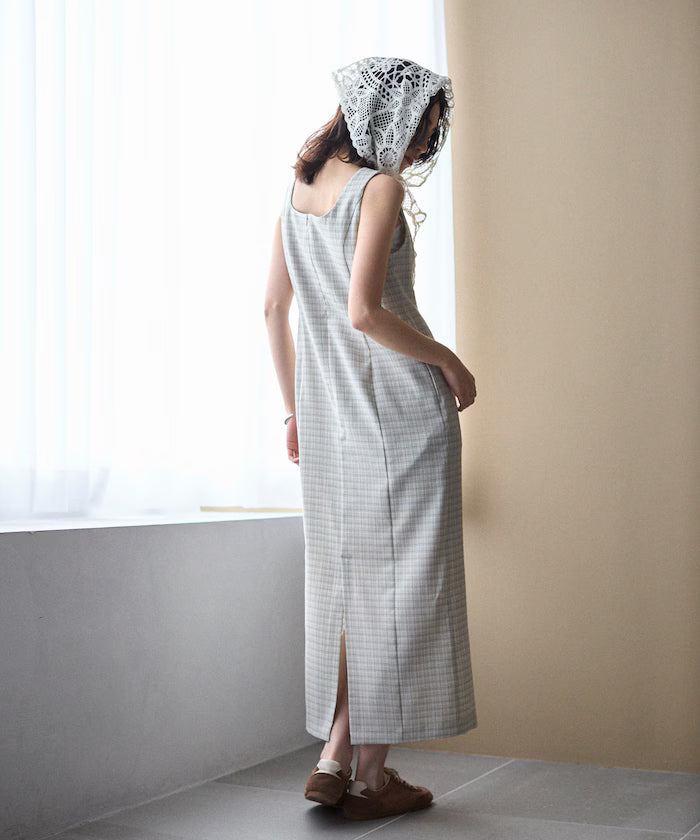 [March 11th 12:00 release] Camila Check I-Line Dress / Compatible with Setups