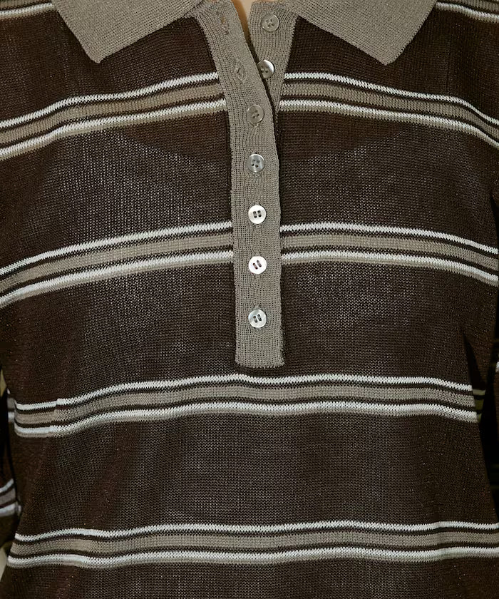 Sheer Border Short Sleeve Polo Summer Knit Limited Release