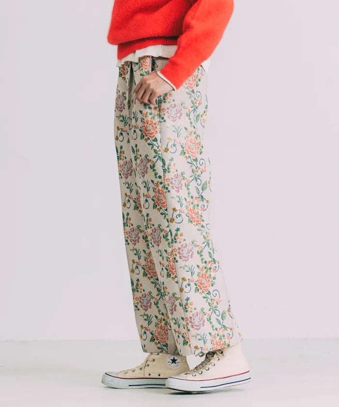 Flower Jacquard Wide Pants