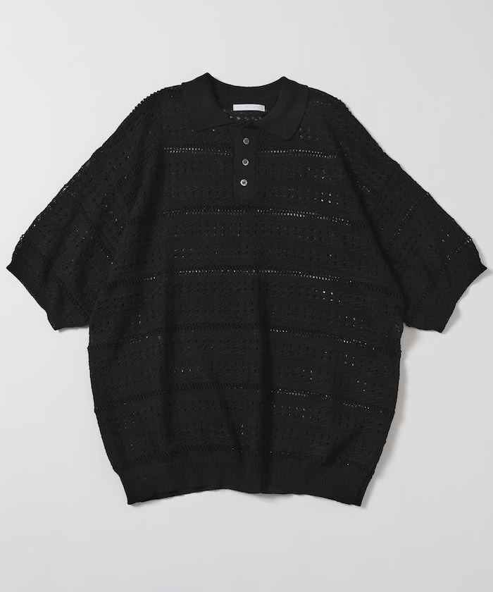 Big Silhouette Short Sleeve Knit Polo Shirt