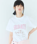 Comfortable Logo Horse Print Crew Neck T-Shirt - White
