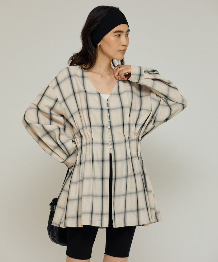 Ombre Check Tuck Shirt / Tunic