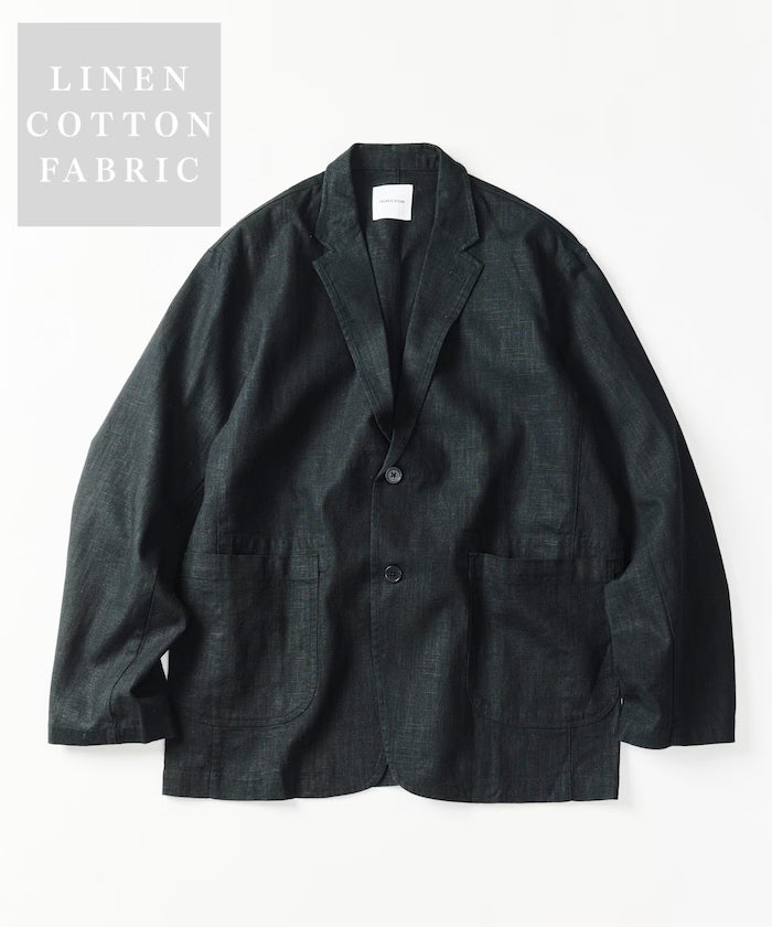LINEN COTTON JACKET (Compatible with Setups) - Black