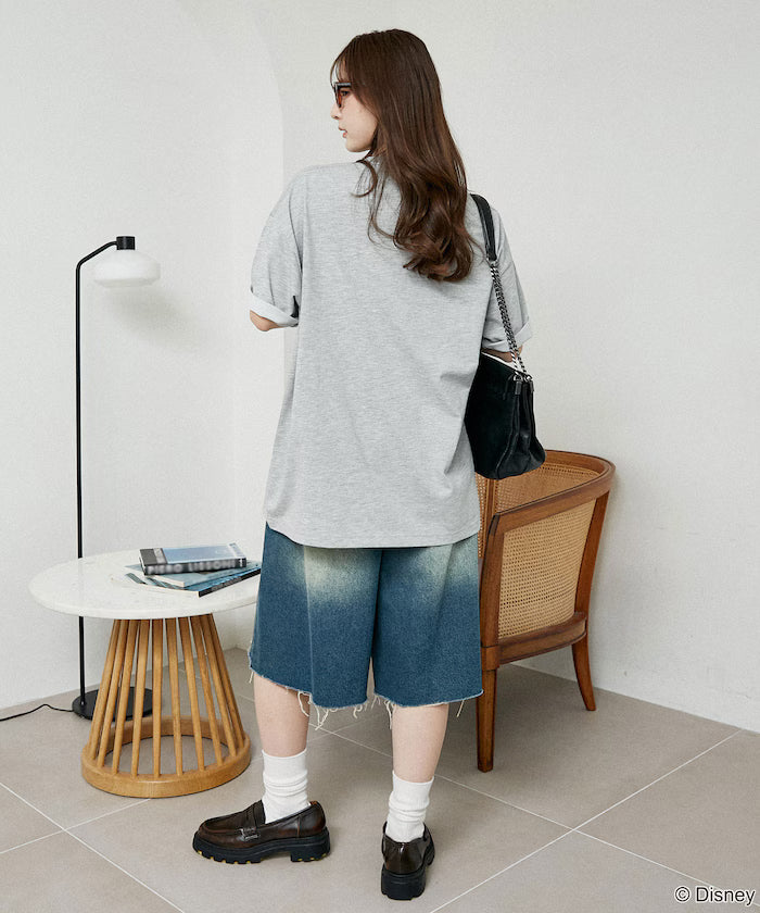 <Functional Material>Mickey Mouse Face T-Shirt Limited Edition