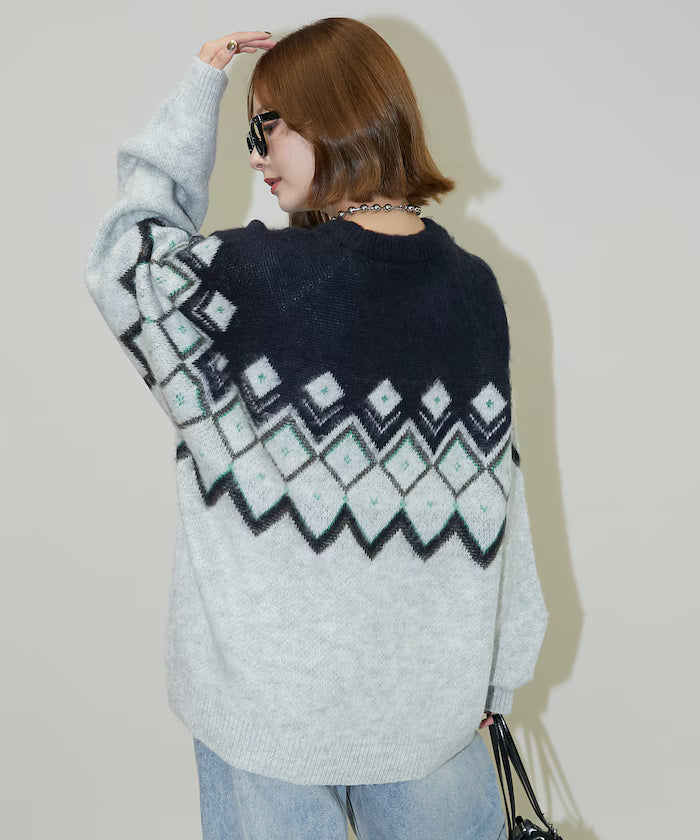 Jacquard Mohair Touch Knit Pullover Limited Edition