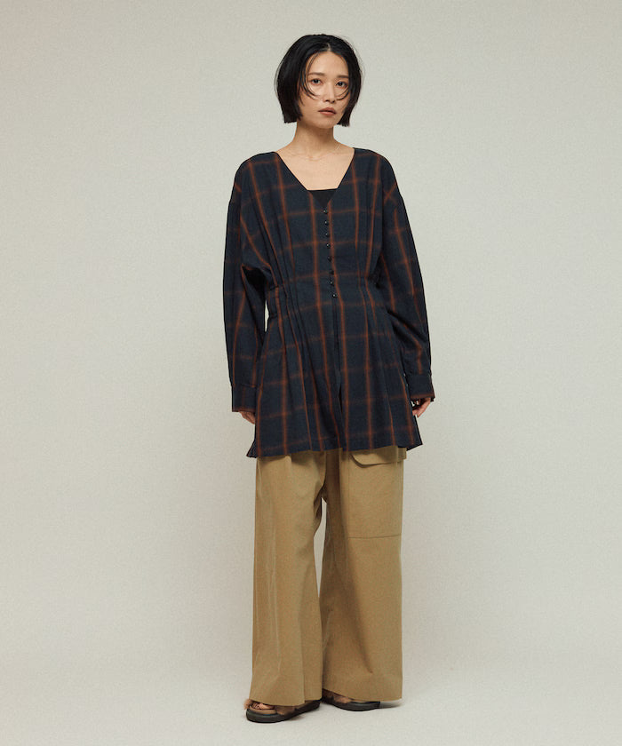 Ombre Check Tuck Shirt / Tunic