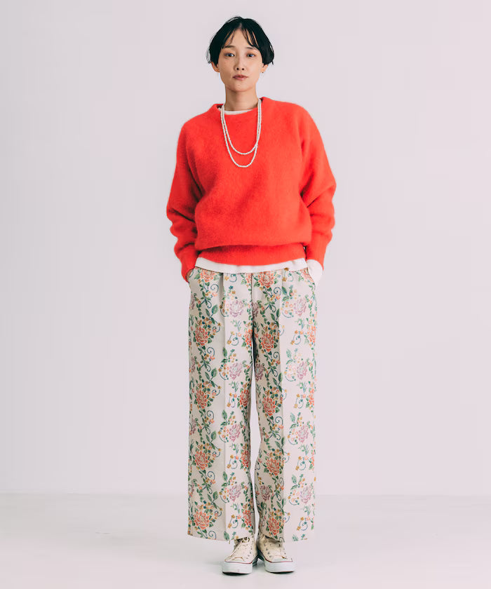 Flower Jacquard Wide Pants