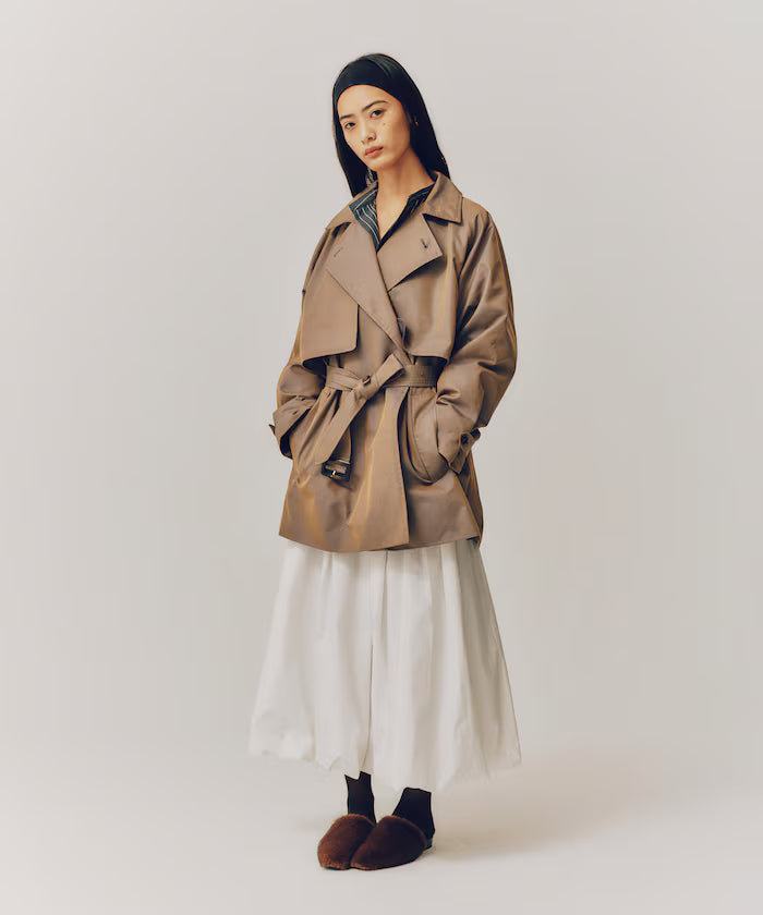 Mid-length T/C Chambray Trench Coat