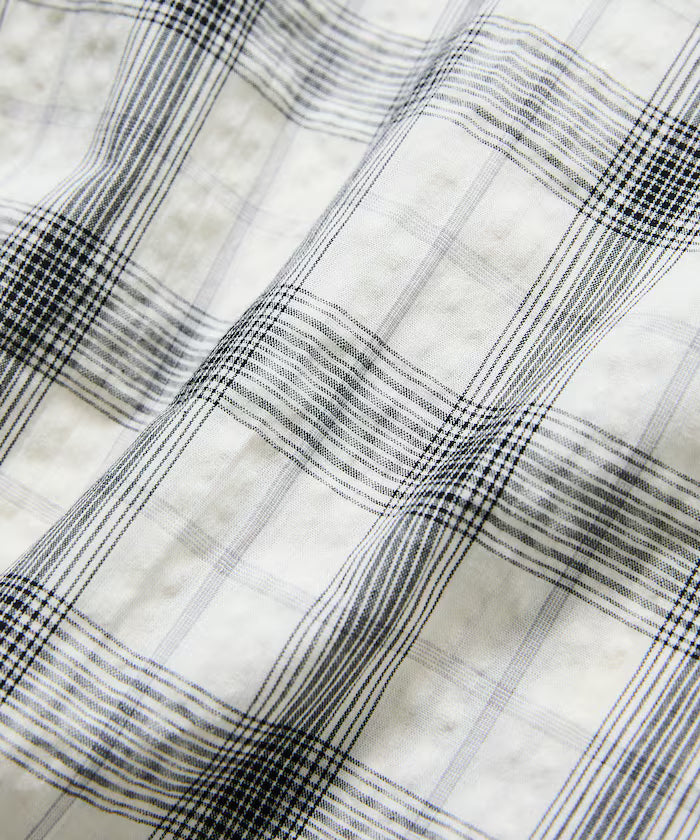 Relax Fit Regular Collar Sheer Seersucker Short Sleeve Shirt 【Limited Edition】