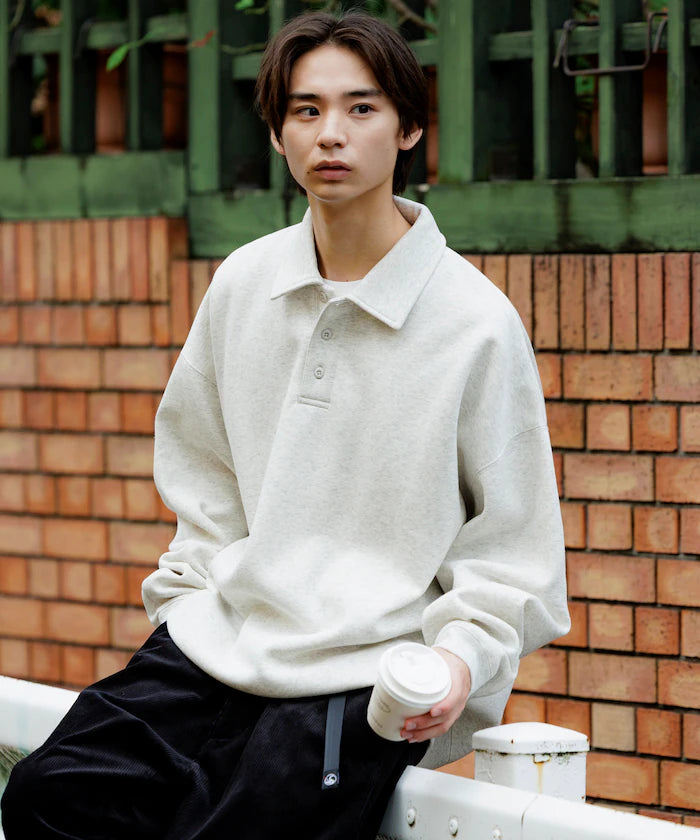 Relaxed Fit Spindle Polo Collar Sweat / Hem Code [Limited Edition]