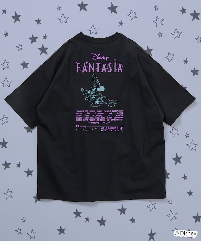 DISNEY/Mickey Mouse 'Fantasia'/Back Print Crew Neck T-Shirt [Limited Edition] - Black