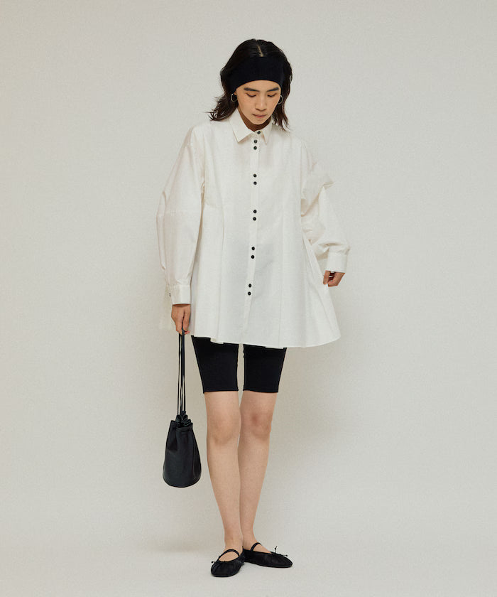 Box Stack Balloon Sleeve Long Sleeve Shirt