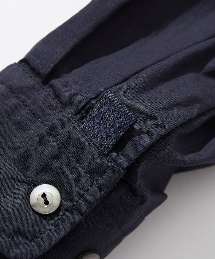 Magazine Pocket Broadcloth Open Collar Shirt