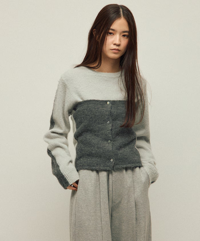 Alpaca Blend Bicolor Knit Vest