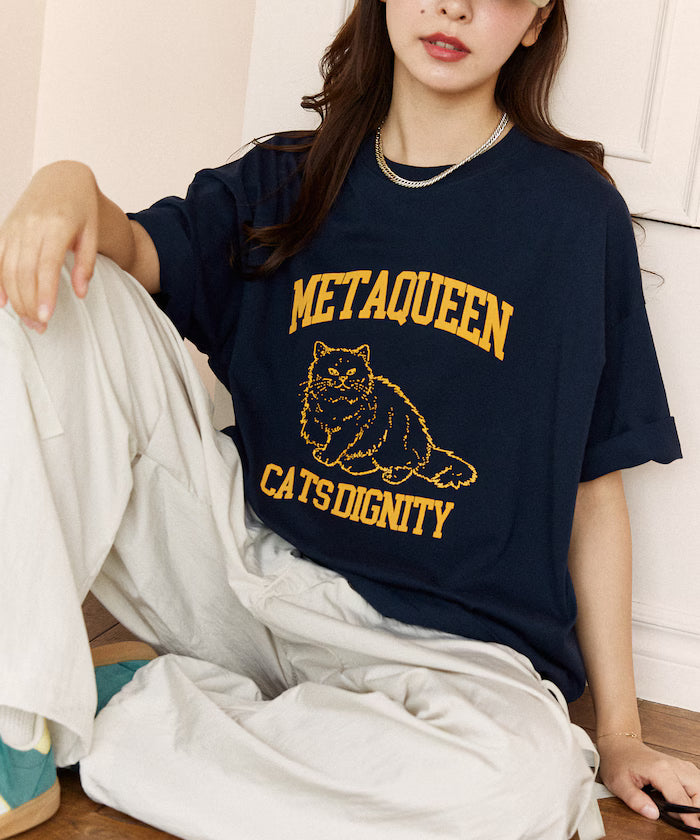 <Functional Material> METAQUEEN Cat Print T-Shirt Limited Edition