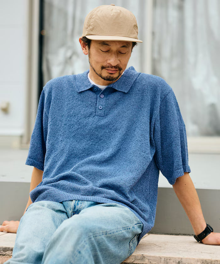 Dry Touch Boucle Yarn Knit Polo Shirt