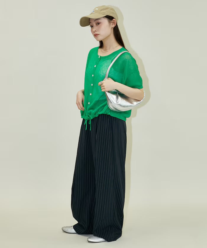 Washable Linen Hem Cord Summer Knit Cardigan Limited Edition