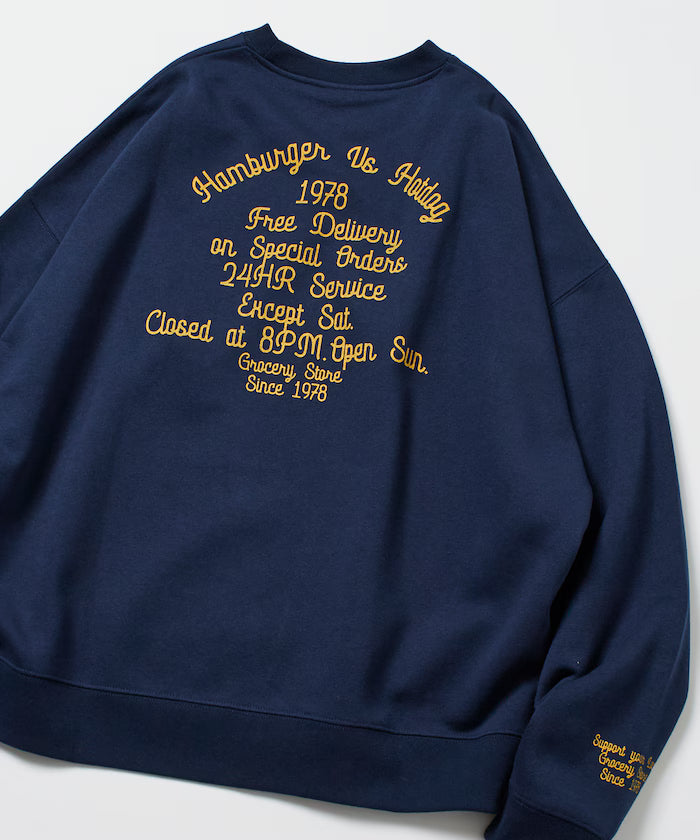 Big Silhouette Varsity Jacket Design Crew Neck Sweat / Back Print [Limited Edition]