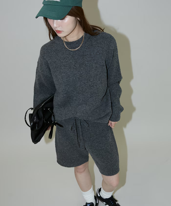 Knit Top Short Pants Set Up Limited Edition