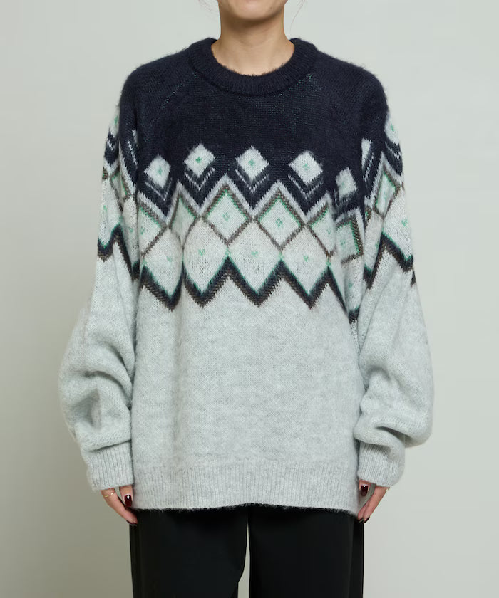 Jacquard Mohair Touch Knit Pullover Limited Edition