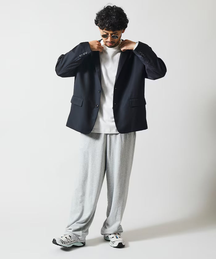 Sleeve-Contrast Tailored Jacket / Relaxed Fit