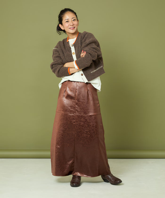 Short Length Color-block Knit Cardigan