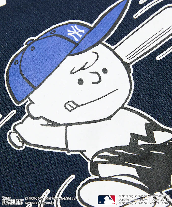 PEANUTS×MLB Exclusive Big Silhouette Back Print T-Shirt / YANKEES 【Limited Edition】