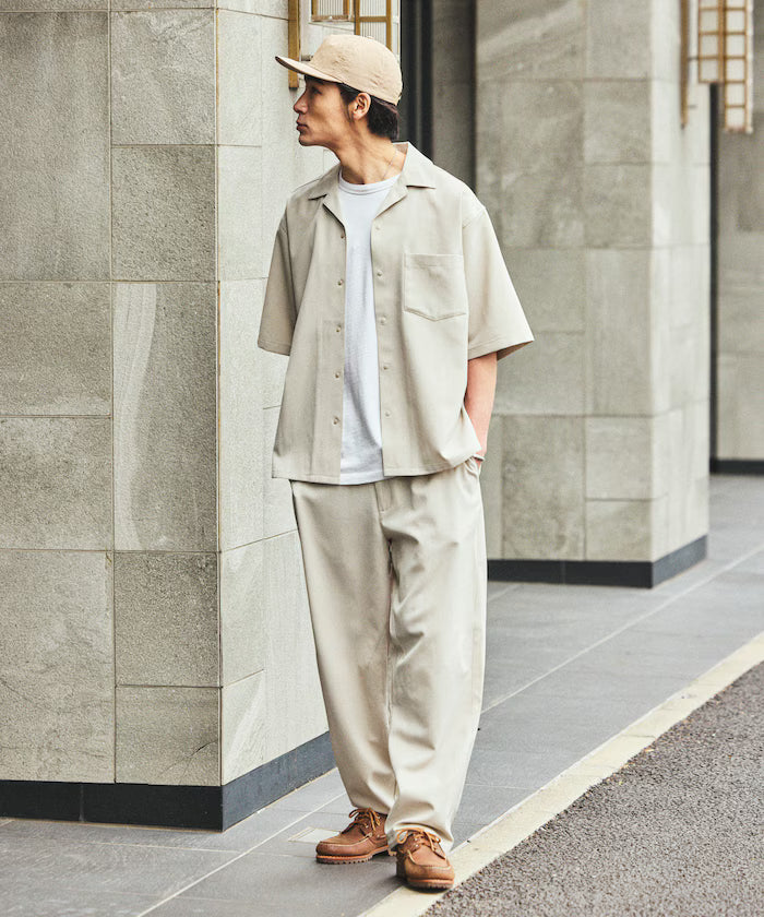 [New Color Added] Quick-Dry Material Relaxed Fit Tapered Easy Pants Linen-like