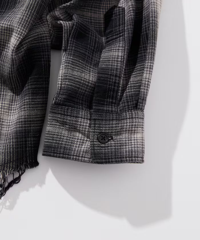 Relax Fit Relaxed Fit Bleached Ombre Check Flannel Shirt [Limited Edition]
