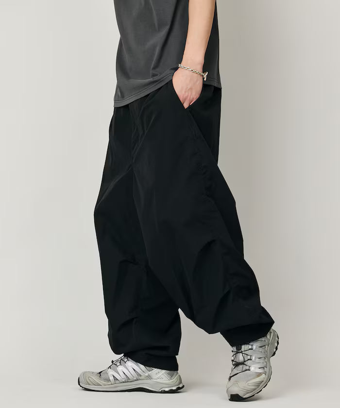 Quick Dry Fabric Wide Silhouette Poly Rip Cross Military Circus Pants/UV Cut/Quick Dry 【Limited Edition】