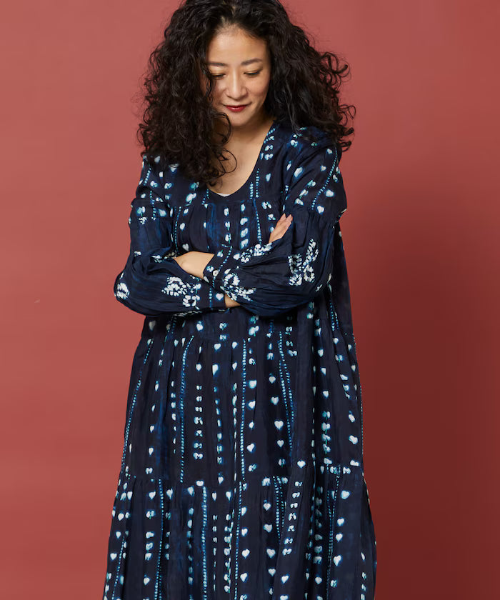 Shibori Print Tiered One Piece